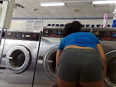 Fat Ass booty shorts at the Laundrymat