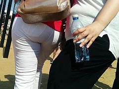 Juicy big ass milfs in tight white pants