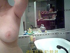 Hidden cam in the bathroom shows my 18 years old girlfriend