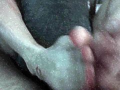 Olga's footjob with final cumshot (filter version)