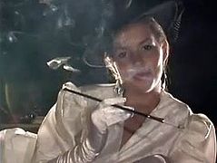 Woman smoking fetish