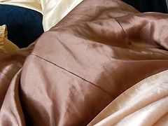 margarets silky crossdress satin cock slip wank cum