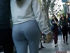 Lovely PAWG Teen Big Round Ass Candid Voyeur in Grey Pants