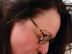 FANTASTIC BBW WITH GLASSES - BLOWJOB AND GREAT TITS