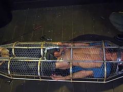 We have a gay stud inside the bondage cage and another horny stud as the master. Looks like the executor is locked his minion in this kinky device, as well as chastised his cock too. Gay bondage with intense SM & hardcore sex with hot studs.