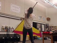 Candid band teacher ass dance instruction video