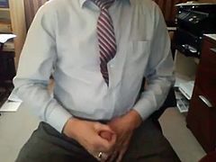 Grandpa in Suit Masturbating