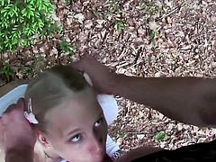 Hot Blonde Fucked and Facialized in Woods By a Stranger