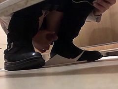 Caught and cum asian toilet wanker 9