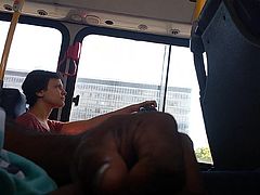 Flashing dick in bus Top
