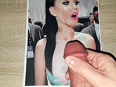 Katy Perry Big Tits Huge Cleavage Cum Tribute Turquois Dress