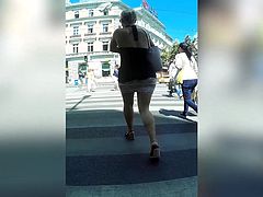 two miniskirt milf in public