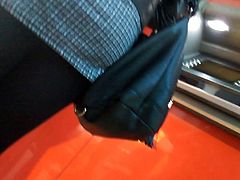 Opaque Black Pantyhose and Mini Skirt