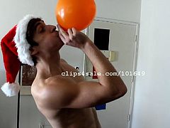 Balloon Fetish - Logan Sexy Santa Popping Balloons Pt3 Vid1
