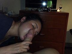 My girlfriend Jessie sucking my dick at hotel