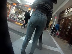 Pt 2 Nice skinny Azz walking in the mall