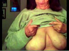 Granny showing its big old saggy tits