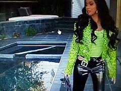 Cardi B in PVC pants