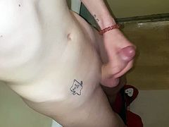 Russian gay jerk cock in bathroom. Part 2