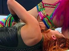 Becky Lynch nipple slip vs Asuka