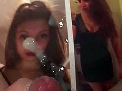 Abby gets her live cum tribute of cumboy