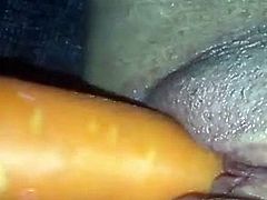 Hot girl masturbate with carrot