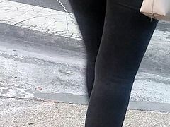 Round ass in black jeans candid
