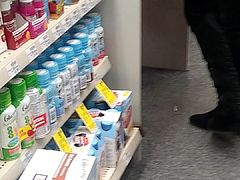 Chick bent over in Walgreens sideways just a quick candid