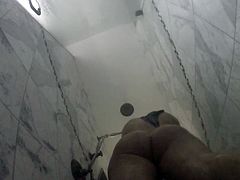 London Keyes takes a hidden camera shower
