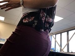 Thick Portuguese booty eating up dress