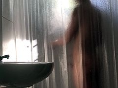 Twink naked showering