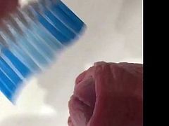 Unaware houseguest tastes my cum on toothbrush