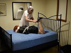 Nurse Ronni Cougar gives Christine the TREATMENT