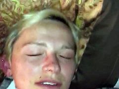 Slut Caro gets a facial cumshot