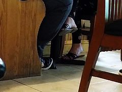 Candid Bare Feet in Sandals