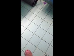 Another cumshot in hostel bathroom
