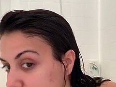 shower brunette girl