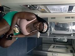 Ebony Boobs on Train