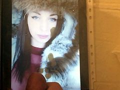 Dawn Willow in a fur coat - Cum Tribute