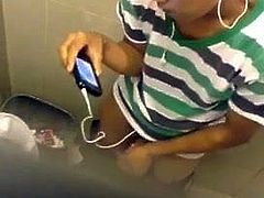 asian boy caught cumming in toilet bowl