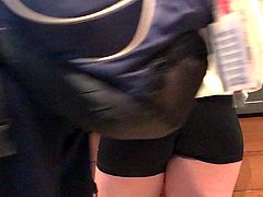 Teen booty in volleyball shorts