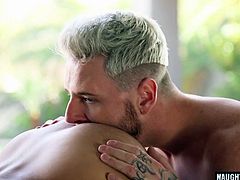 Enjoy yet antoher horny couple of well hung and muscular tattooed homosexcuals sucking the cum out of each other's hard cocks in HD
