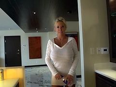 Check out this smoking hot and hungry for cock blonde MILF with big tits giving her husband a nice sloppy blowjob.Watch her pretty face fucked in HD.