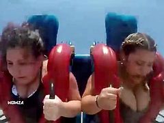 Big tits on sling shot