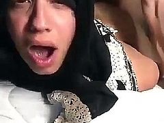 Hijab slut fucked from behind