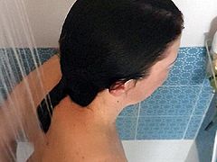 Showering wife