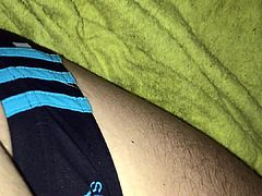 I In Adidas Speedo dark blue light blue stripes