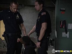 Being busted can be fun. Look at this dude right here. He was looking for a place to pass the night and got that and two BIG white cocks inside his tight BLACK ass hole