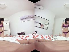 What started off as a romantic date with your stunning Spanish girlfriend Claudia, could end with you sticking your cock into her shaved pussy. All depends on you, but we already know your choice. So, sit back and enjoy the sweet company of this brunette babe in 3D goodness. Enjoy this VR porn scene in 180º FOV and our awesome Binaural Sound in your Smartphone Cardboard, Samsung Gear VR, Oculus Rift & HTC Vive!
