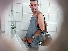 Spy in public toilette